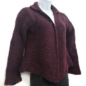 Eileen Fisher Dark Burgundy Cardigan Size Small*